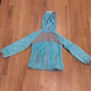 Fuzzy hoodie zip up jacket